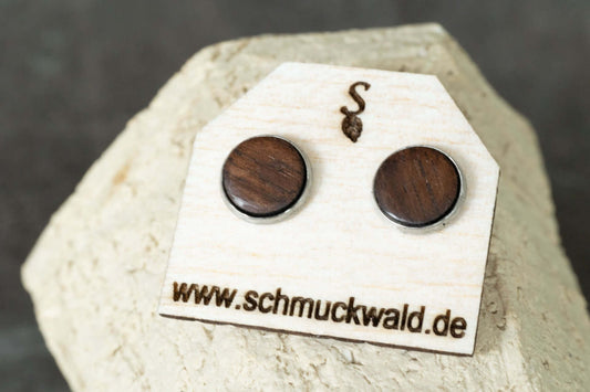 Holzohrstecker in Edelstahlfassung