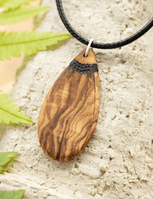Handgefertigt Holzkette aus Oliveholz