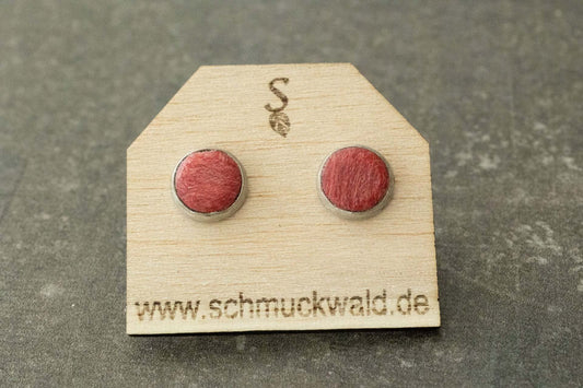 Wasserfeste Holzohrstecker aus farbigem stabilisiertem Holz